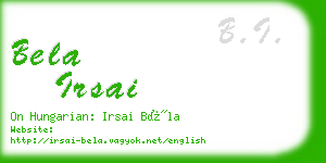 bela irsai business card